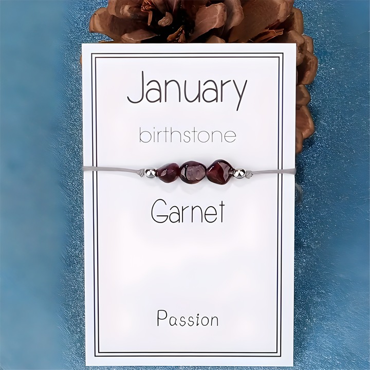 Bratara cu piatra de nastere - Ianuarie / Granat