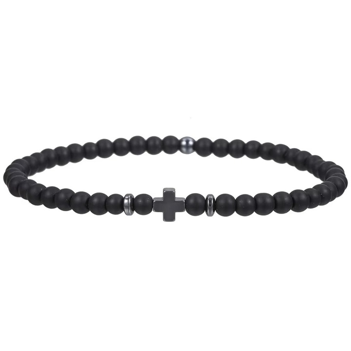 Bratara ST-33387 Cross - Neagra / Mata