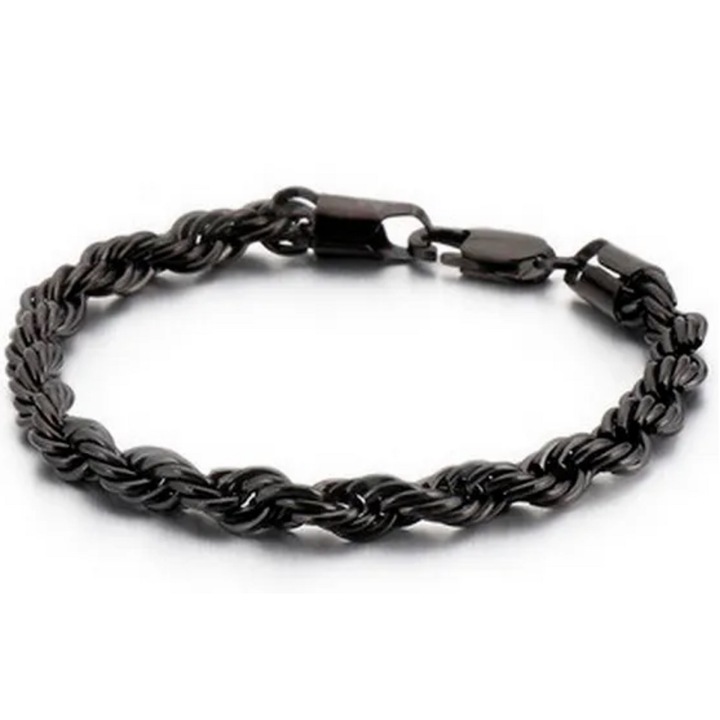 Bratara DA-34710 - Neagra / 22cm / 6mm