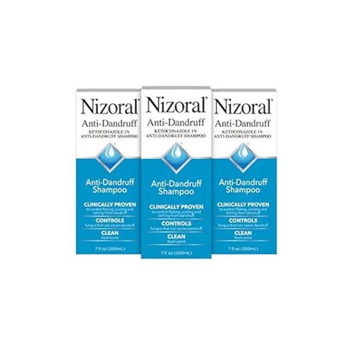 Sampon anti-matreata Nizoral cu 1% Ketoconazol, parfum proaspat, set de 3 x 621ml