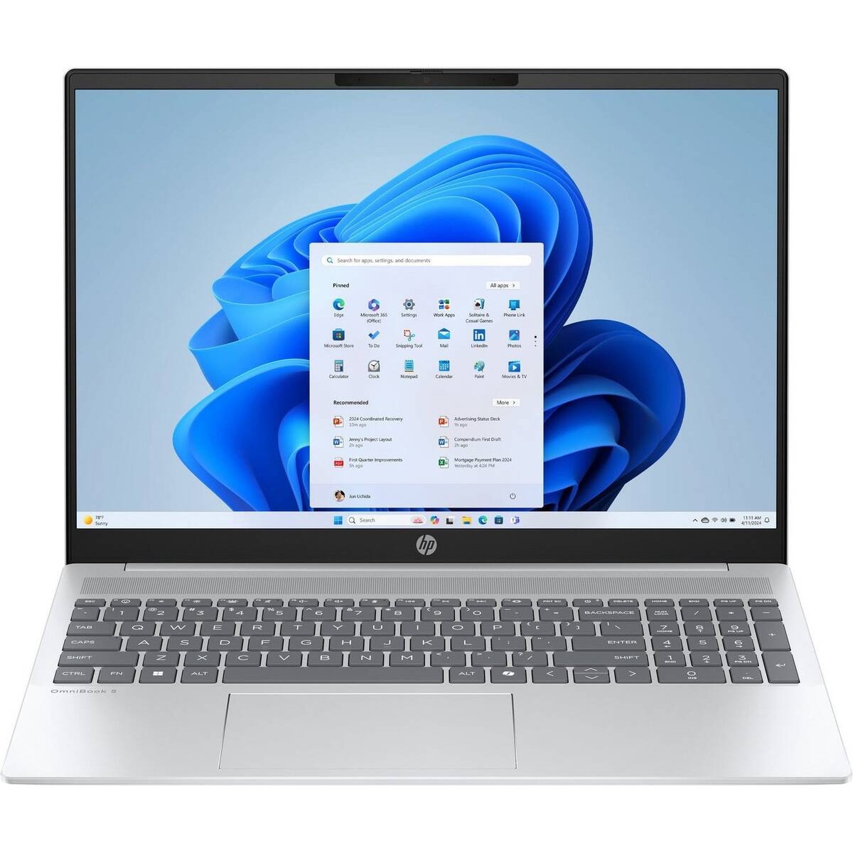 Laptop HP OmniBook 5 AI 16-af1072nw Ultra 5 225U 16inch 2K 16GB 512GB no Os Glacial Silver