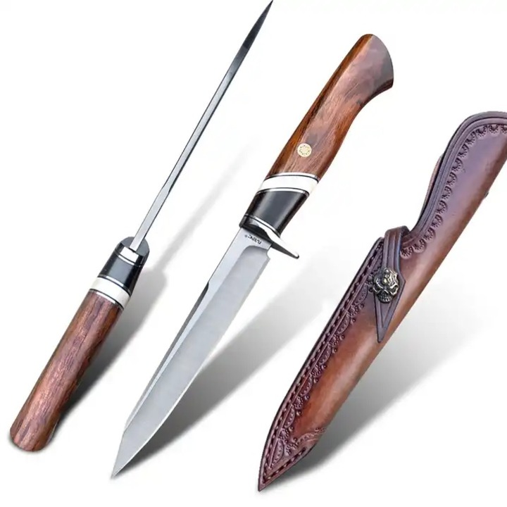 Cutit de Vanatoare IZMAEL, FU-29027, Inox, Maner Ironwood, 22, 5cm