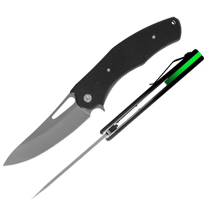 Cutit pliabil IZMAEL, culoare negru/gri, lungime 21cm, lama 9cm