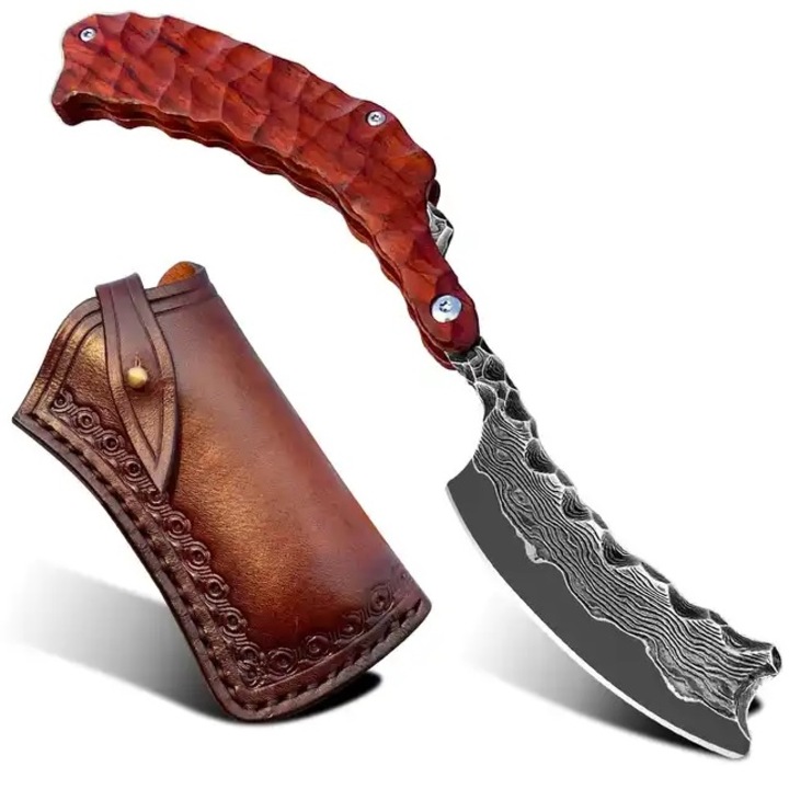 Cutit de ras pliabil IZMAEL HARAHU UR-29046, otel VG-10, maner lemn de trandafir si abanos, maro, 20, 5cm