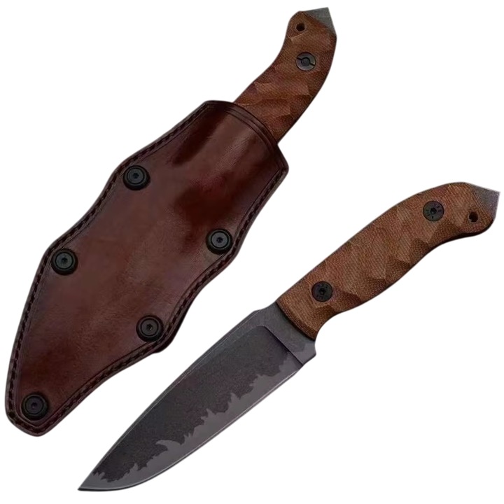 Cutit de vanatoare IZMAEL, MASTERPIECE MU-35270, otel inoxidabil, maner Fiber Flax, maro, 25cm