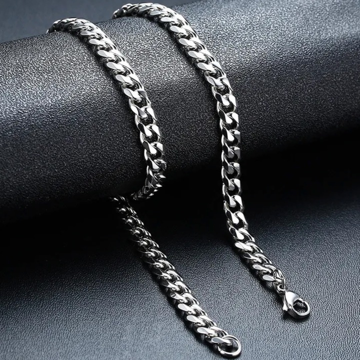 Lant barbatesc IZMAEL MA-34276, inox, 45cm x 0, 7cm, argintiu