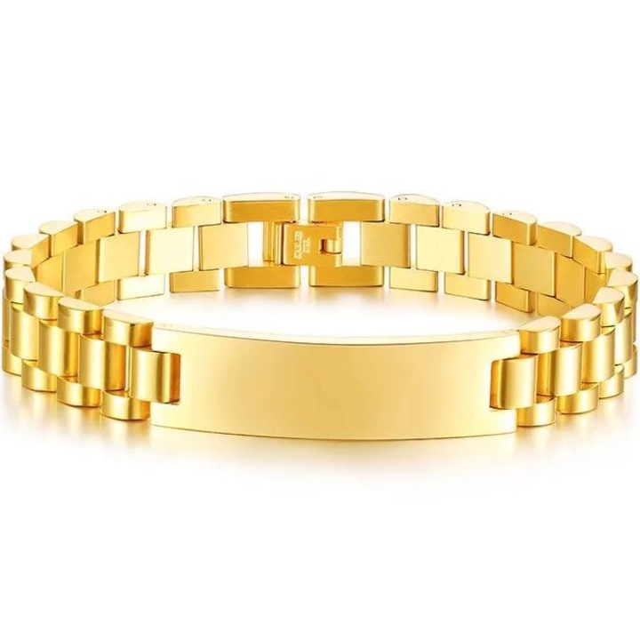 Bratara barbateasca IZMAEL AX-38439, aurie, 21cm, 12mm