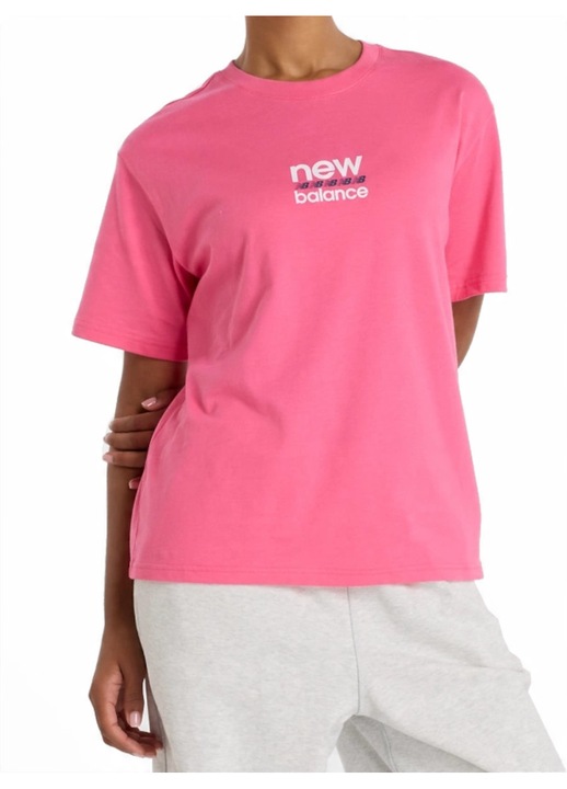 Tricou sport New Balance, roz, bumbac, Roz