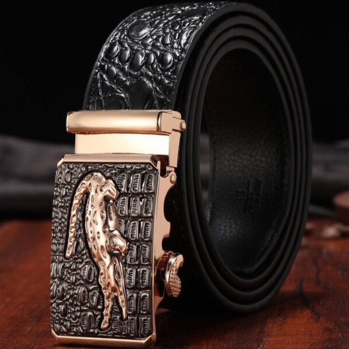 Férfi öv IZMAEL KE-8770 fekete/arany, állítható, 125cm