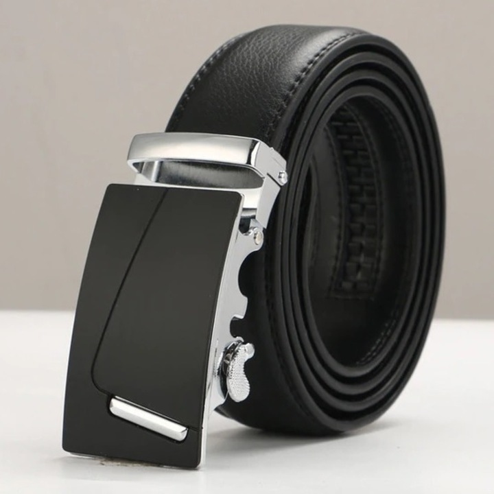 Férfi öv, IZMAEL, állítható, fekete/ezüst, 125cm