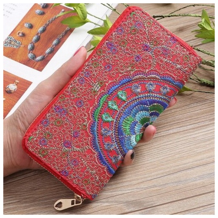 Дамски портфейл IZMAEL MA-15363, червен, 19x9.5x2.5см