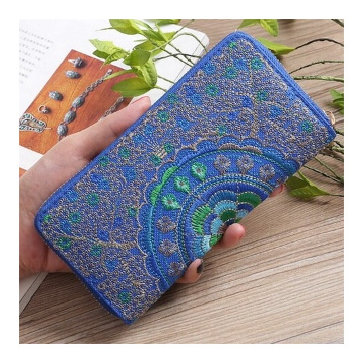 Дамски портфейл IZMAEL MA-15365, син, 19x9.5x2.5см