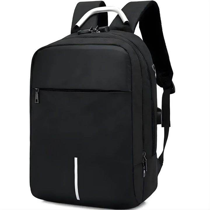 IZMAEL fekete laptop hátizsák, vízálló, lopásgátló, 42x28x15cm