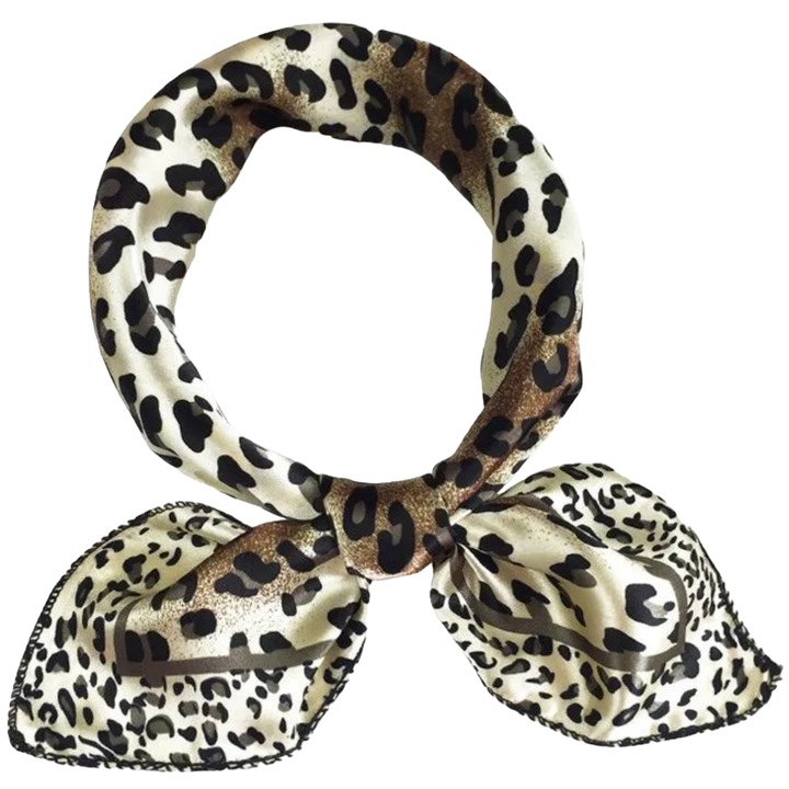 IZMAEL TA-33943 sál, leopárd mintás, fekete/barna, 50x50cm