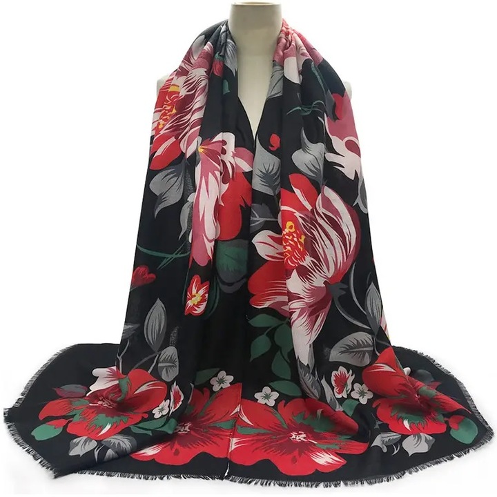 Esarfă IZMAEL KE-27375, neagră, 180x80cm