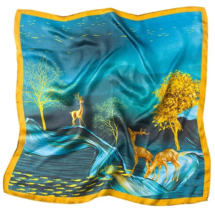 IZMAEL DI-33788 sál, kék, sárga, 70x70cm