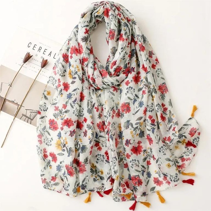 Sál IZMAEL AM-38351, fehér/többszínű, 180x85cm