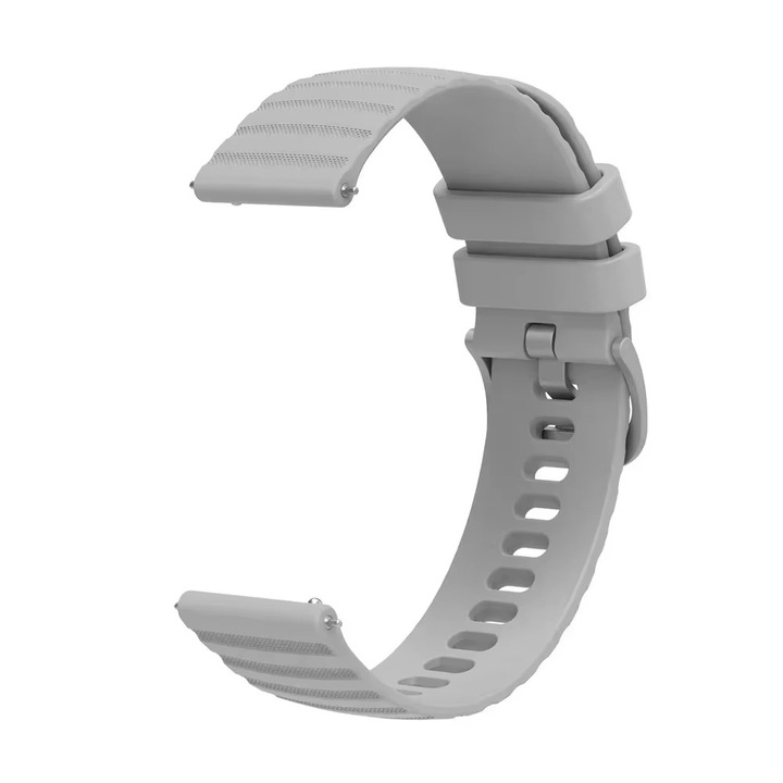 Curea din silicon compatibila cu Huawei Watch GT2 GT3 GT4 GT5 GT6 Pro 46mm 48mm, Garmin Venu 2 3 4 45mm, Redmi Watch 5 Lite / Active, Samsung Galaxy Watch 46mm, 3 45mm, Gear S3, Amazfit GTR GTR2, Xiaomi Mi Watch, 22 mm, Gri