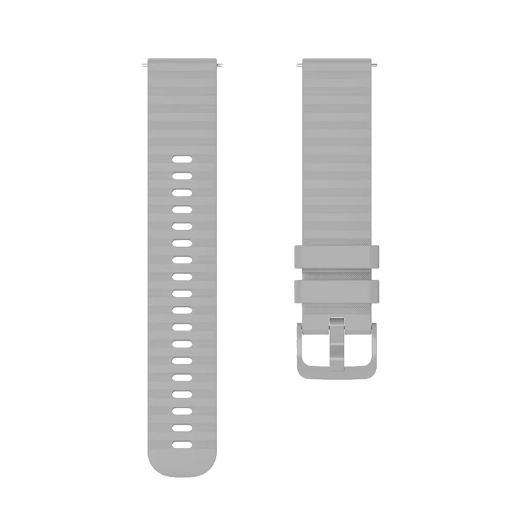 3 db szilikon szíj szett, kompatibilis Samsung Galaxy Watch 4/5/6/7/FE, Huawei Watch GT2/GT3 42mm, Amazfit Bip GTR 42mm, GTS 2 / 3 / 4 / Mini, Garmin Forerunner 165/245/55/645, Venu/SQ, Vivoactive 3/5/Music, 20mm, Szürke, Sötétkék, Fekete