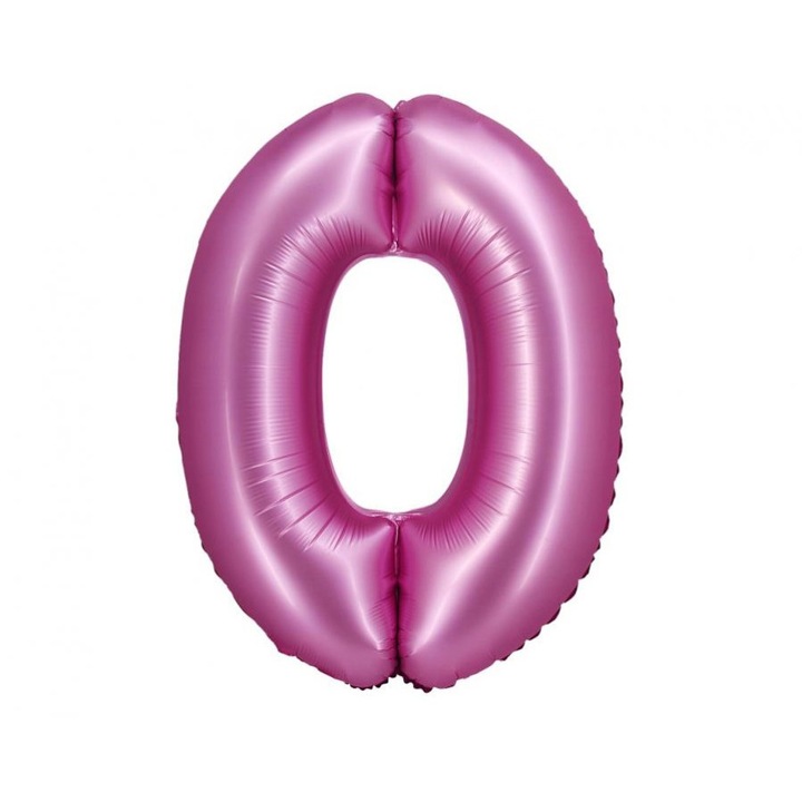 Fólia lufi szám 6, Godan, rózsaszín szatén, 76 cm, 1 darab