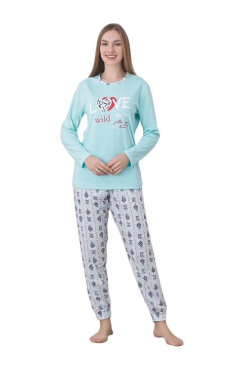 Női pizsama, Berfin modell, Zöld