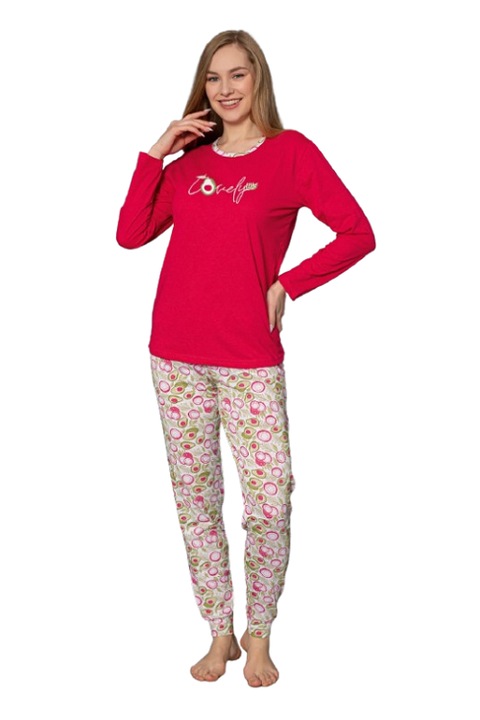 Női pizsama, Berfin modell, Piros