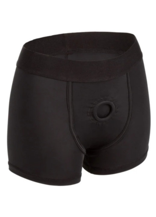 Lenjerie sexy, CalExotics, Her Royal Harness Boxer Brief, negru, marimea S/M