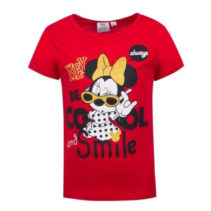 Gyermek póló, Minnie egér, Minnie mintával, piros, Piros