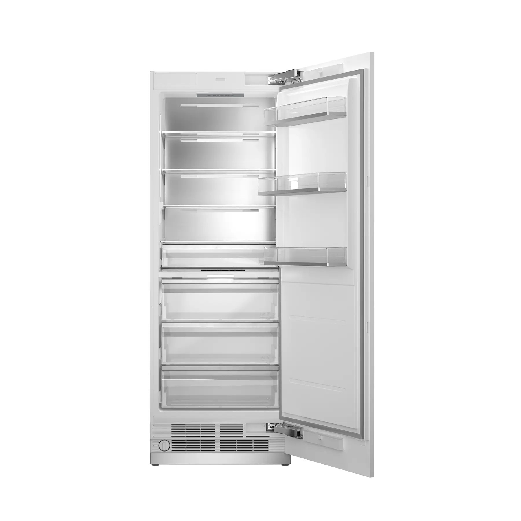 Frigider No Frost Bertazzoni, colectie Professional, capacitate 470 litri, dozator de apa cu filtru integrat, functie Super Cool, mod Eco/Vacanta/Sabbath, alerta schimbare filtru, 3 sertare inteligente Fresco, sertar Crisper, antracit