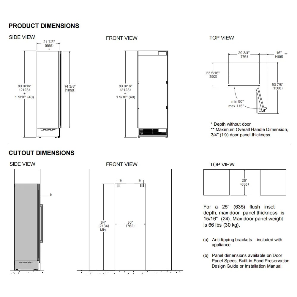 Frigider No Frost Bertazzoni, colectie Professional, capacitate 470 litri, dozator de apa cu filtru integrat, functie Super Cool, mod Eco/Vacanta/Sabbath, alerta schimbare filtru, 3 sertare inteligente Fresco, sertar Crisper, antracit