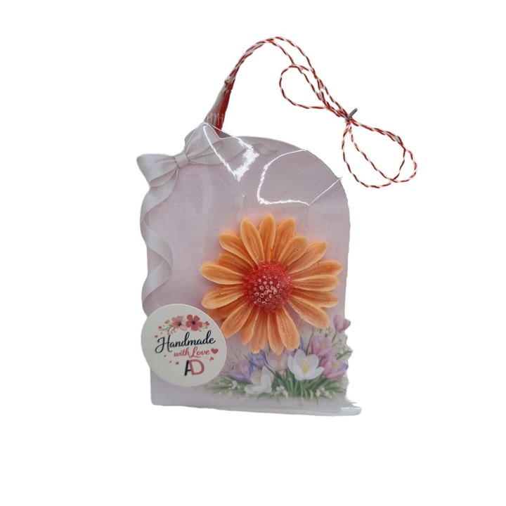 Martisor, AD, Sapun Parfumat 3D Floare, Lucrat manual, Ambalare cu Snur Inclus