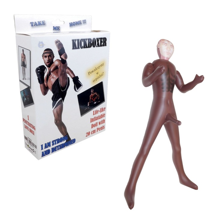 Papusa gonflabila barbat Kickboxer, Boss of Toys, PVC, 165cm