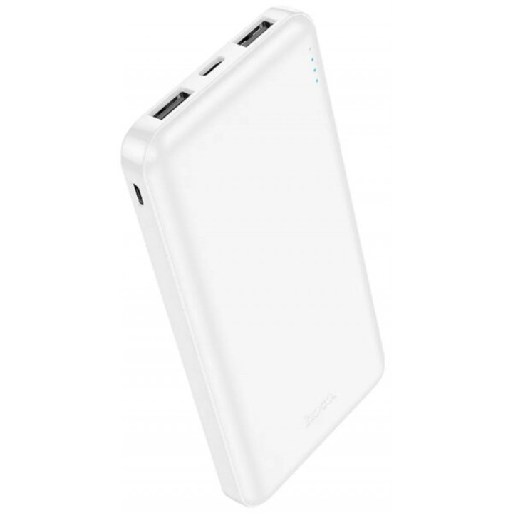 Baterie Externa HOCO J100, 10000mAh, 10W, 2 x USB-A, Alba