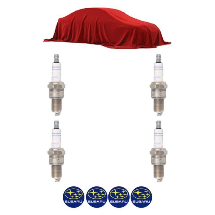 Set 4 Bujii Scanteie SUBARU LEGACY I (BC) 1.6 95 CP din 1989 - 1993, bujie motor, Bosch, 4x Stickere auto cu SUBARU