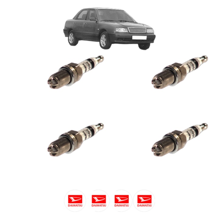 Set 4 Bujii Scanteie DAIHATSU APPLAUSE II Hatchback (A101) 1.6 16V (A101) 99 CP din 1997 - 2000, bujie motor, Bosch, 4x Stickere auto cu DAIHATSU