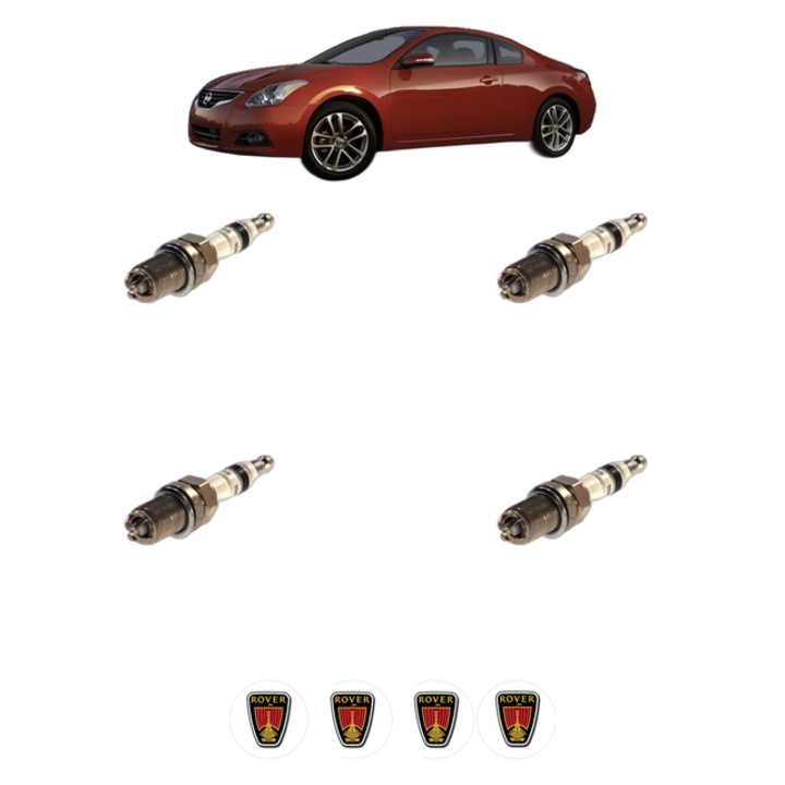 Set 4 Bujii Scanteie ROVER COUPE 1.6 16 V 111 CP din 1996 - 1999, bujie motor, Bosch, 4x Stickere auto cu ROVER