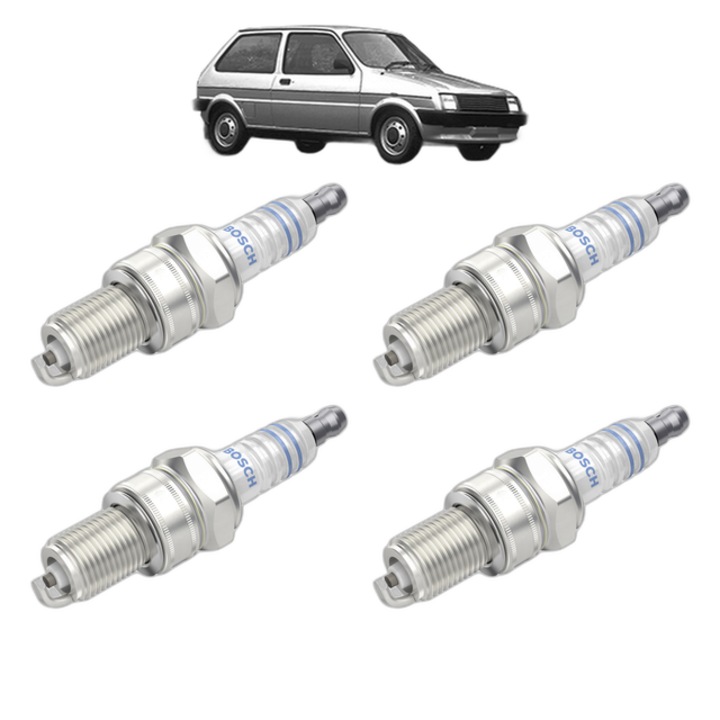 Set 4 Bujii Scanteie AUSTIN METRO I Fastback (XF) 1.0 Surf HLE 48 CP din 1980 - 1990, bujie motor, Bosch, 4x Stickere auto cu AUSTIN