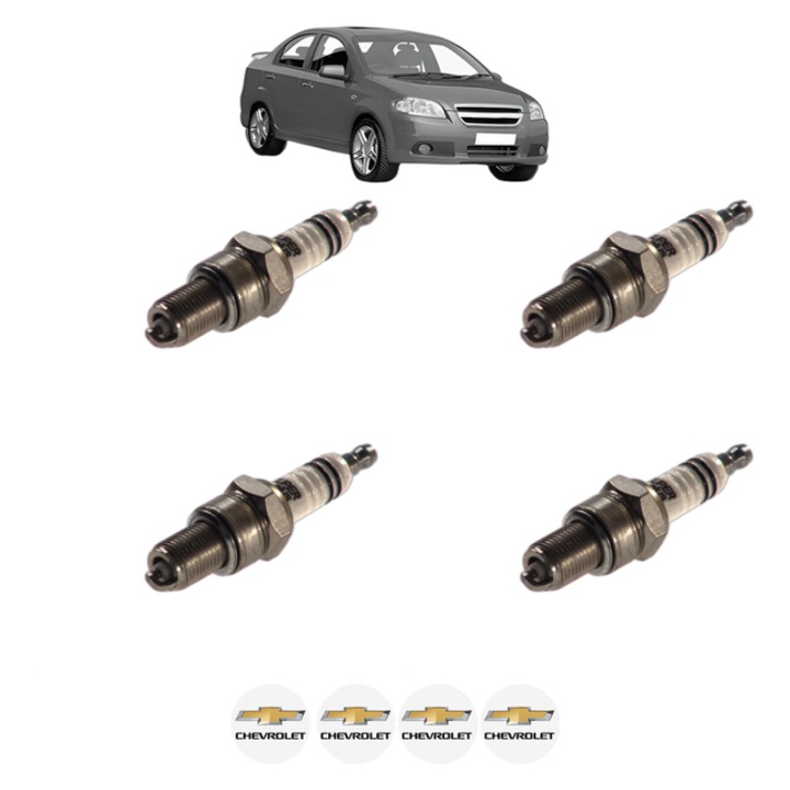 Set 4 Bujii Scanteie CHEVROLET AVEO / KALOS Hatchback (T250, T255) 1.2 72 CP din 2006, bujie motor, Bosch, 4x Stickere auto cu CHEVROLET