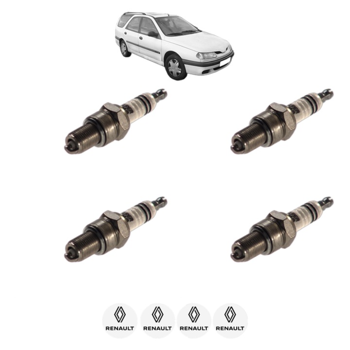 Set 4 Bujii Scanteie RENAULT LAGUNA I Grandtour (K56_) 1.8 (K56S/T/0) 90 CP din 1995 - 2001, bujie motor, Bosch, 4x Stickere auto cu RENAULT