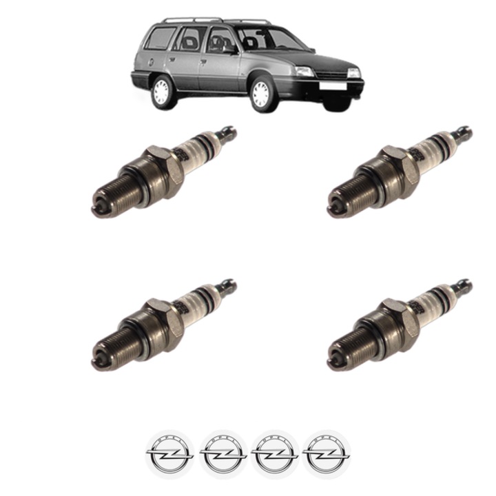Set 4 Bujii Scanteie OPEL KADETT E Estate (T85) 1.8 E (C15, C35, D15, D35) 100 CP din 1985 - 1986, bujie motor, Bosch, 4x Stickere auto cu OPEL