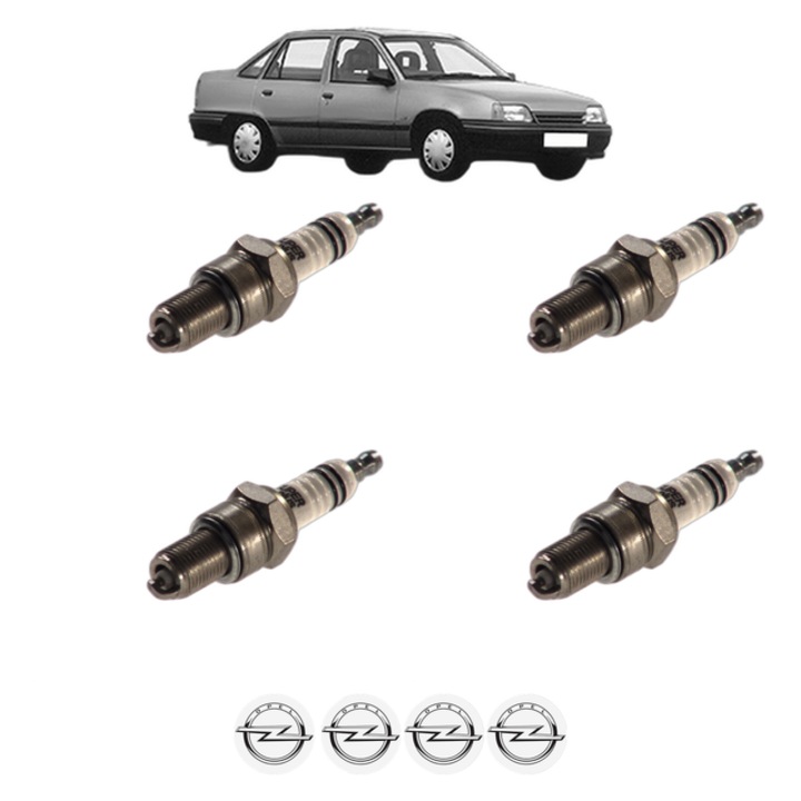 Set 4 Bujii Scanteie OPEL KADETT E (T85) 1.8 i (C19, D19) 90 CP din 1989 - 1992, bujie motor, Bosch, 4x Stickere auto cu OPEL