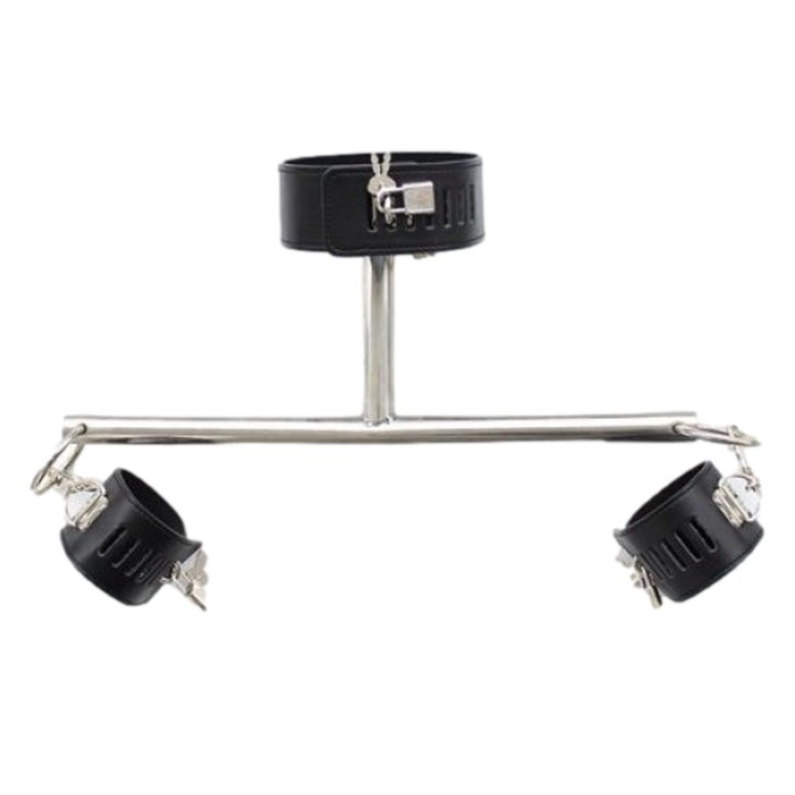 Set constrangere, Toyz4Lovers, negru, metal, piele