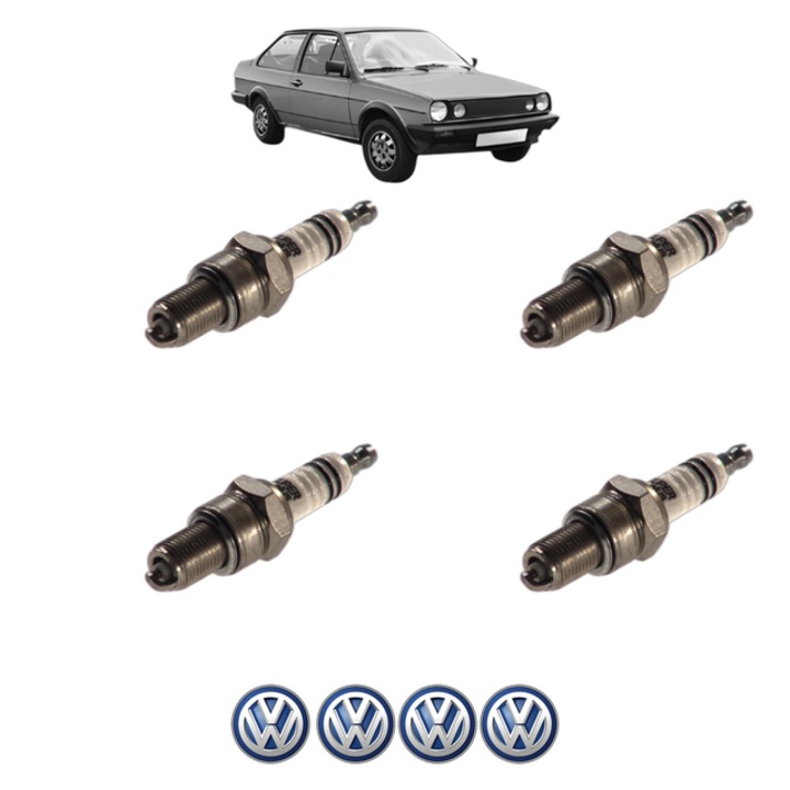 Set 4 Bujii Scanteie Volkswagen POLO CLASSIC (86C, 80) 1.0 45 CP din 1985 - 1994, bujie motor, Bosch, 4x Stickere auto cu Volkswagen