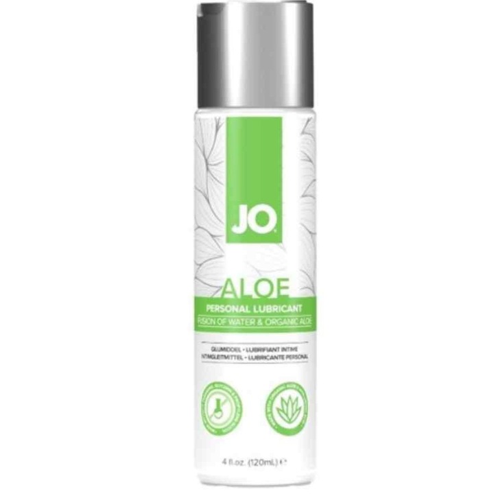 JO Aloe vízbázisú síkosító 120 ml, aloe verával és hialuronsavval, érzékeny bőrre