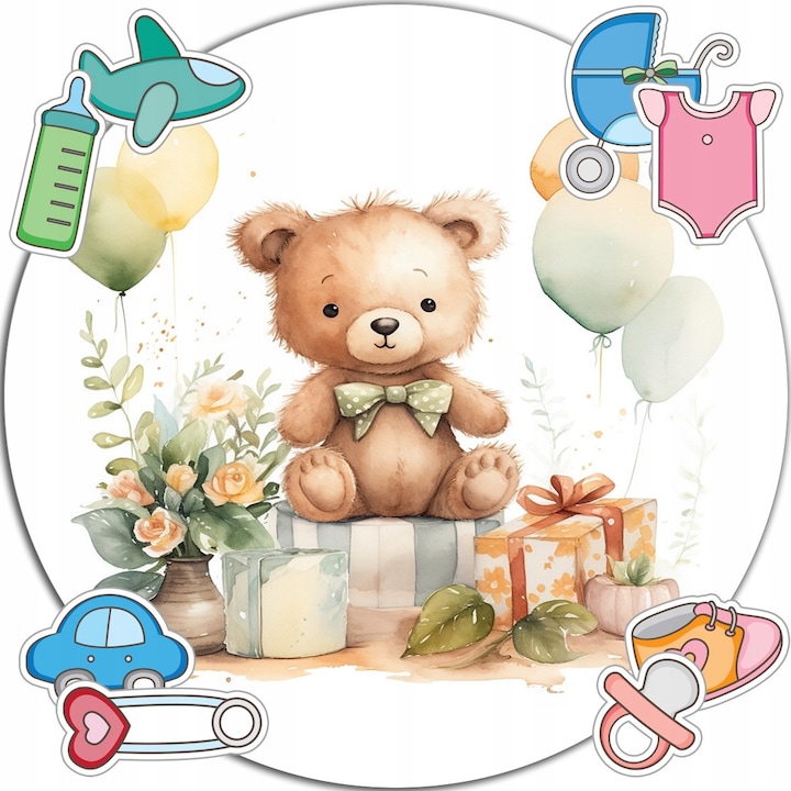 Vafa de tort 20cm, WORLD CASE, set decor aniversar, comestibil, personalizabil