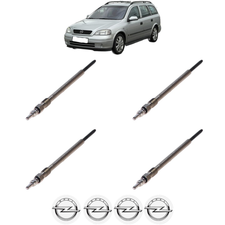 Set 4 Bujii Incandescente OPEL ASTRA H Estate Van (L70) 1.9 CDTI (L70) CP 150 din 2004-2010, Bujie motor, Bosch, 4x Stickere auto cu OPEL