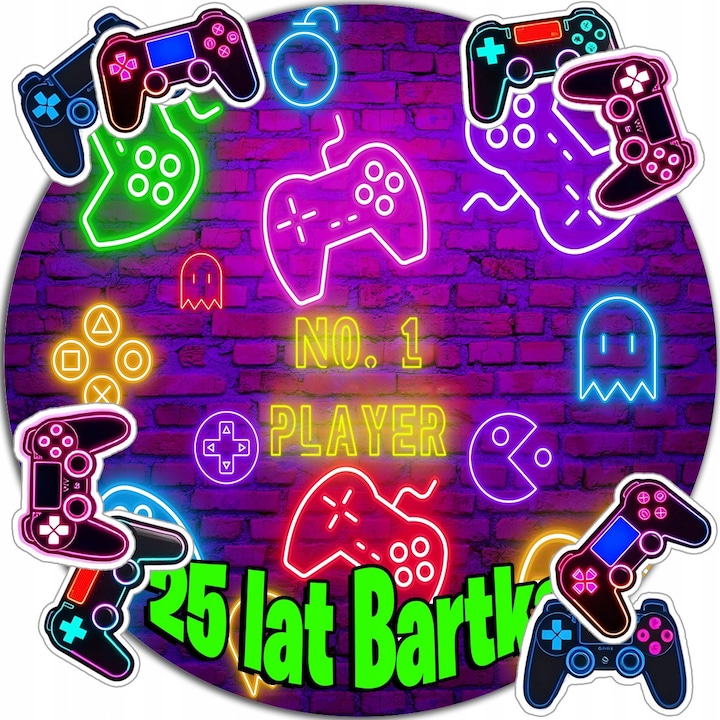 Vafa de tort 20cm, WORLD CASE, set aniversar gamer, comestibila, personalizabila