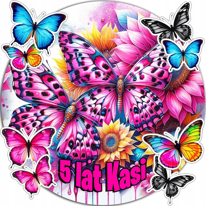 Vafa de tort 20cm, WORLD CASE, set decorativ pentru petreceri, comestibila, multicolor