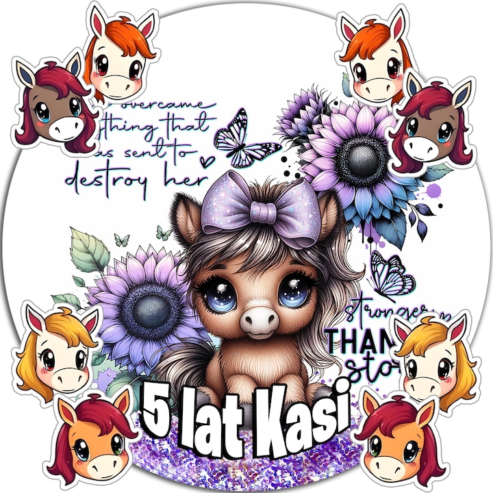 Tortaostya 20cm, WORLD CASE, állatos díszítő szett, ehető, személyre szabható