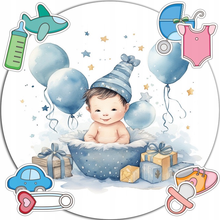 Vafa de tort 20cm, WORLD CASE, set decor aniversar, comestibil, personalizabil